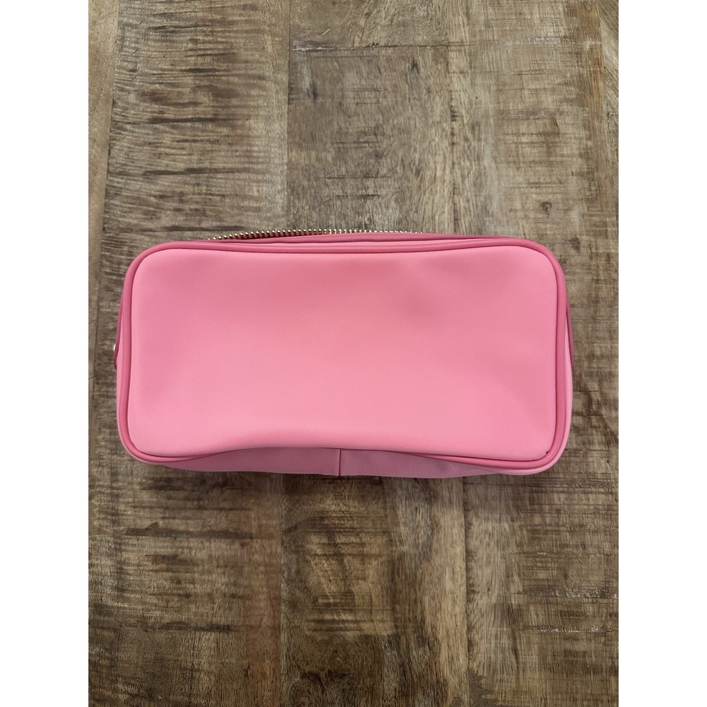 Stoney Clover Lane Small Nylon Pouch Bubblegum Pink Gold Heart Zipper Organizer